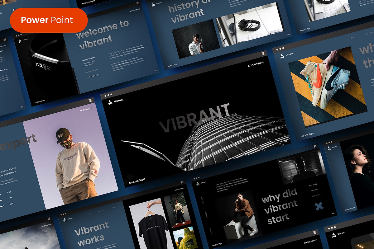 Vibrant  – Business PowerPoint, a Presentation Template by Dens Creative Studio (Photo 1 of 6)