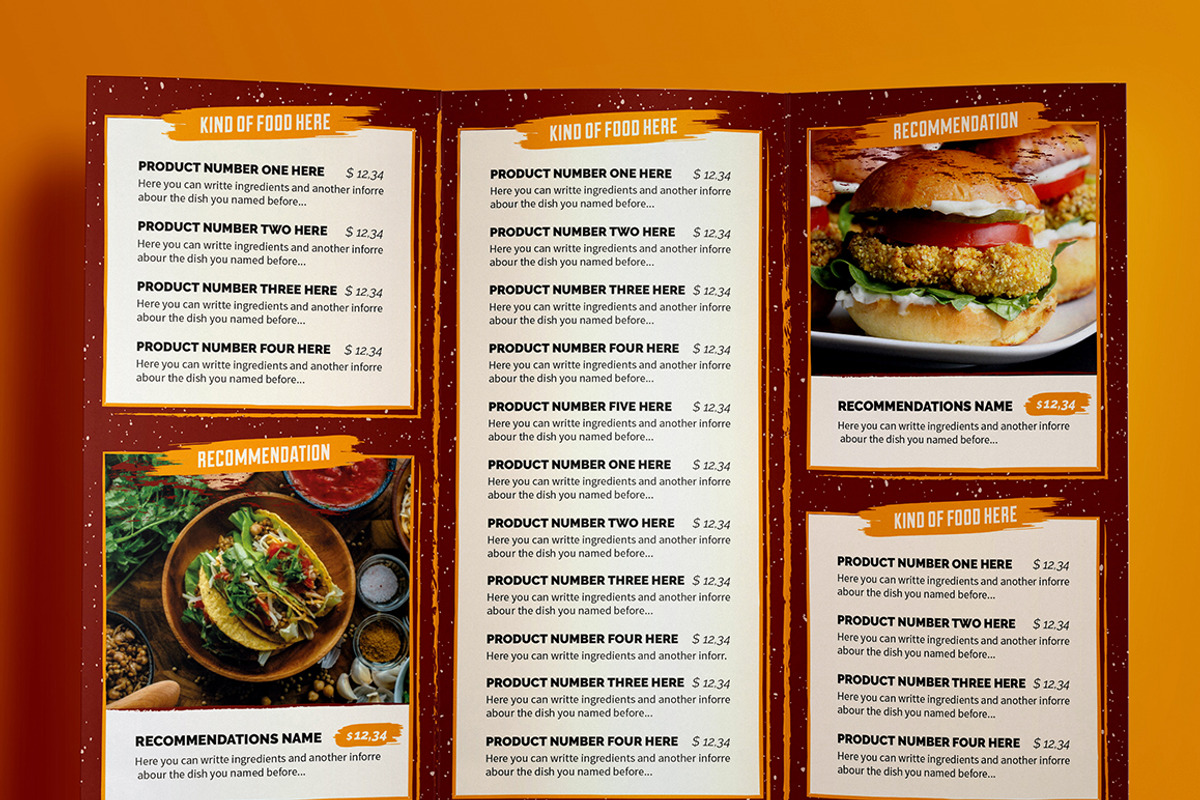 Rustico Menu Illustrator Template, a Brochure Template by Luuqas Design