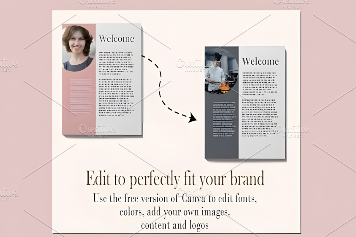 45 Pages Cookbook Template Canva, a Social Media Template by Ink Gallery (Photo 3 of 6)