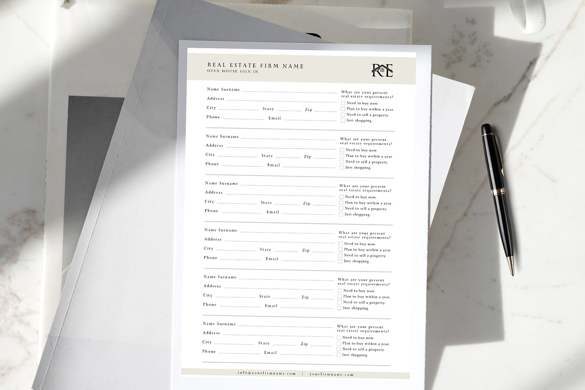 Real Estate Open House Sign In Sheet, a Flyer Template by yesitisprintable (Photo 5 of 5)