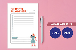 Singer Planner Template