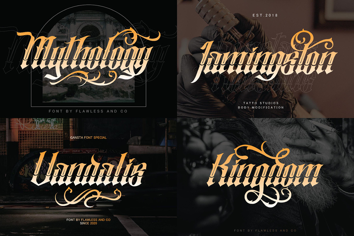 Blackletter Tattoo Font Bundle, a Blackletter Font by Flawless And Co (Photo 6 of 10)