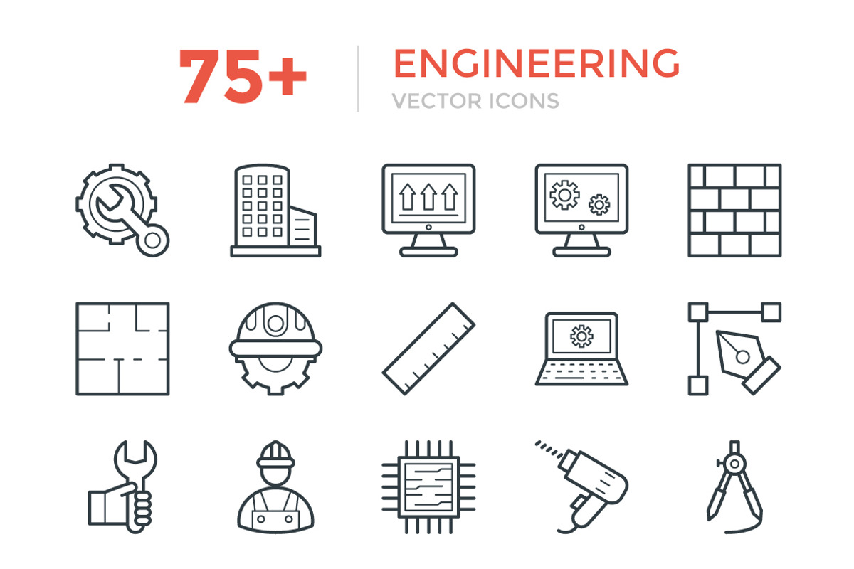 75+ Engineering Vector Icons, an Outline Icon by Vectors Market (Photo 1 of 2)