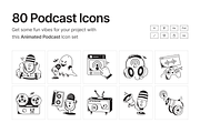 Animated Podcast Icons, a Solid Icon by Prosymbols (Thumbnail 1 of 7)