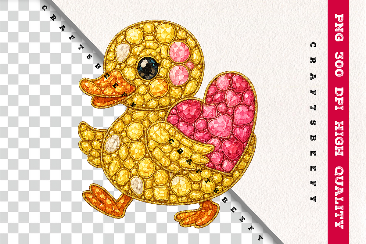 Faux Rhinestone Duck PNG