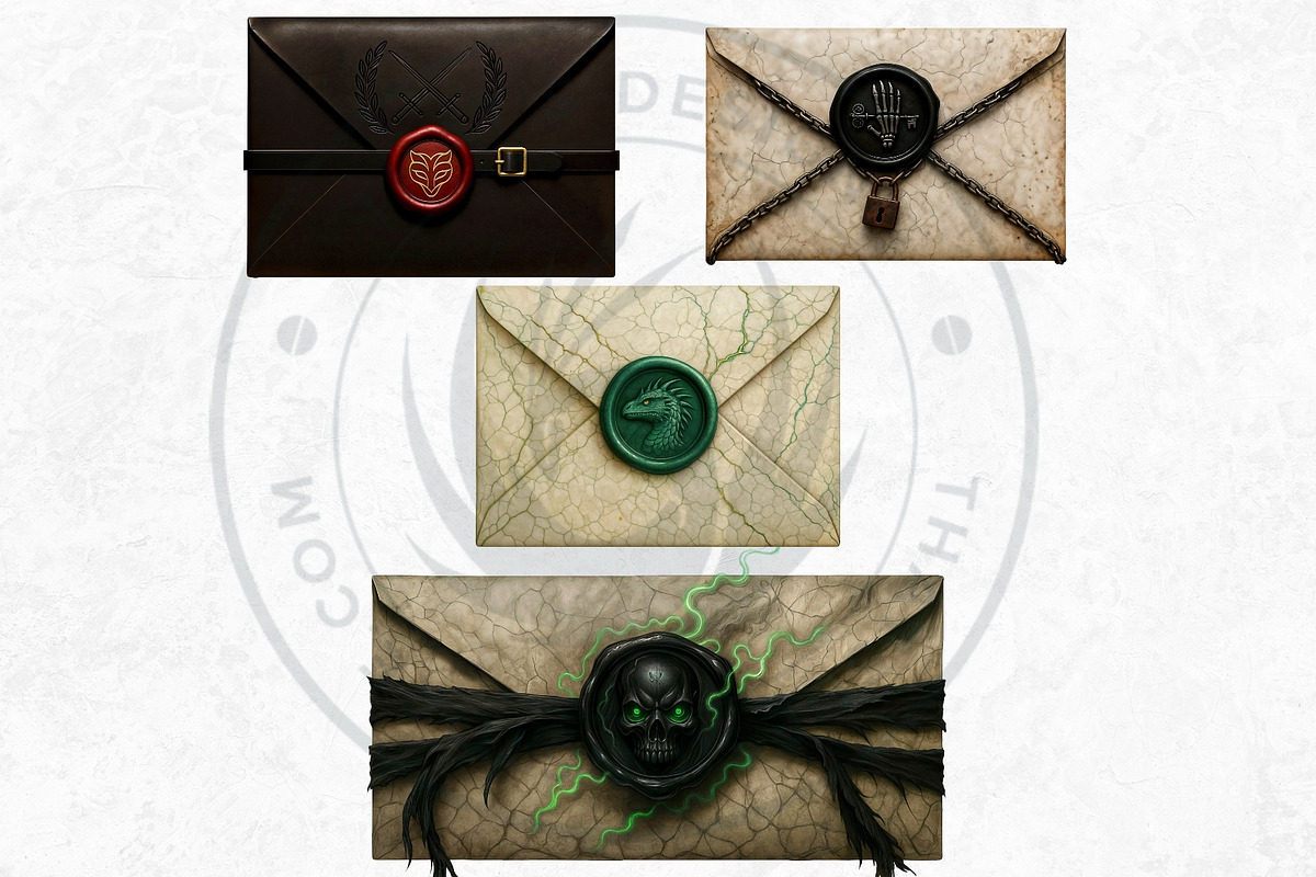 Magic Fantasy Envelopes Cliparts, an Object Illustration by ThatsDesignArt (Photo 9 of 10)