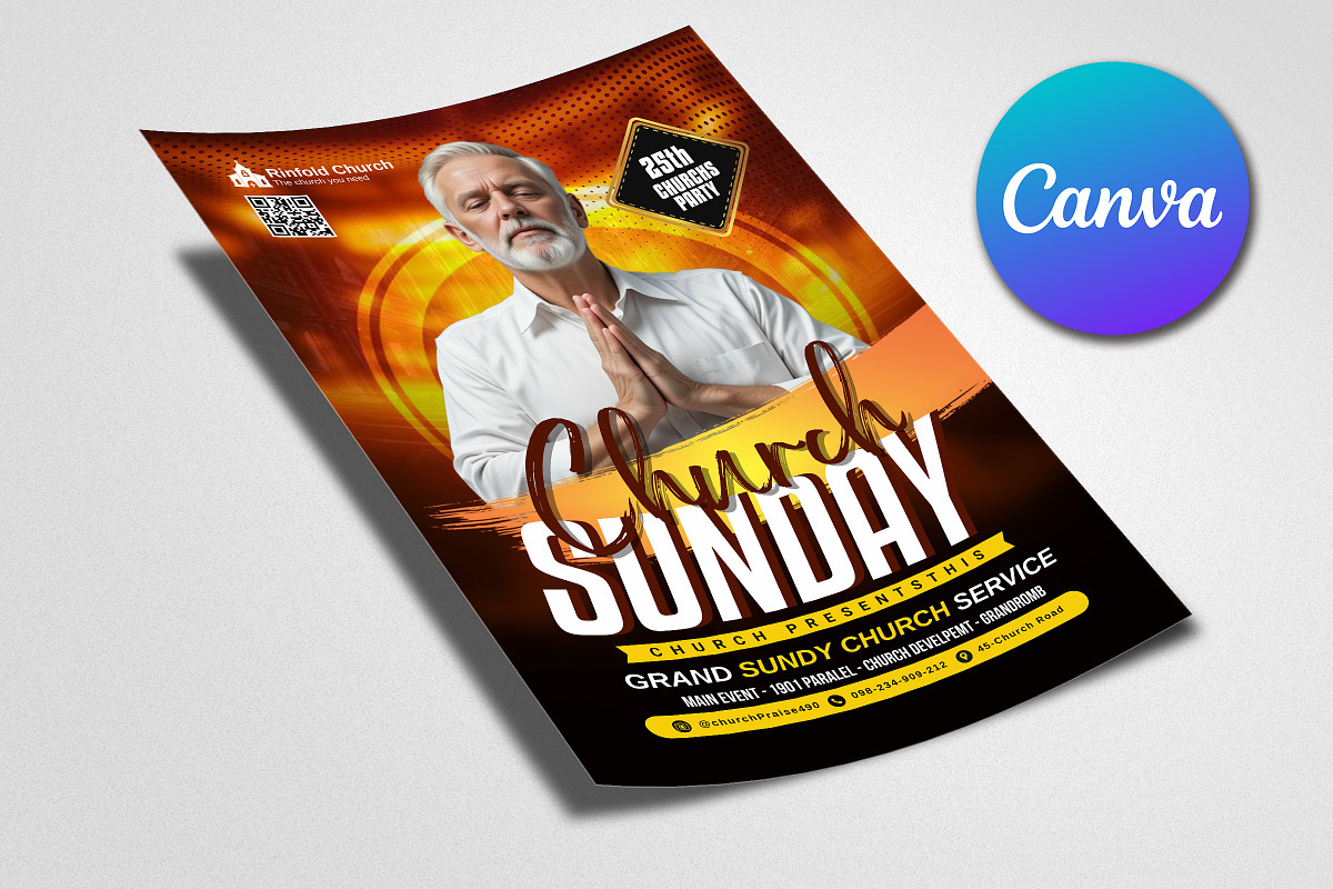 Sunday Church Conference Flyer, a Flyer Template by Psd Templates (Photo 3 of 3)