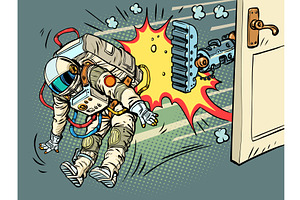 AI takes over jobs. The astronaut is, an Illustration by rogistok