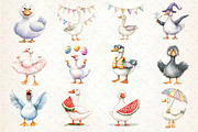 Watercolor Silly Goose Clipart, an Illustration by Dream Creation (Thumbnail 4 of 4)