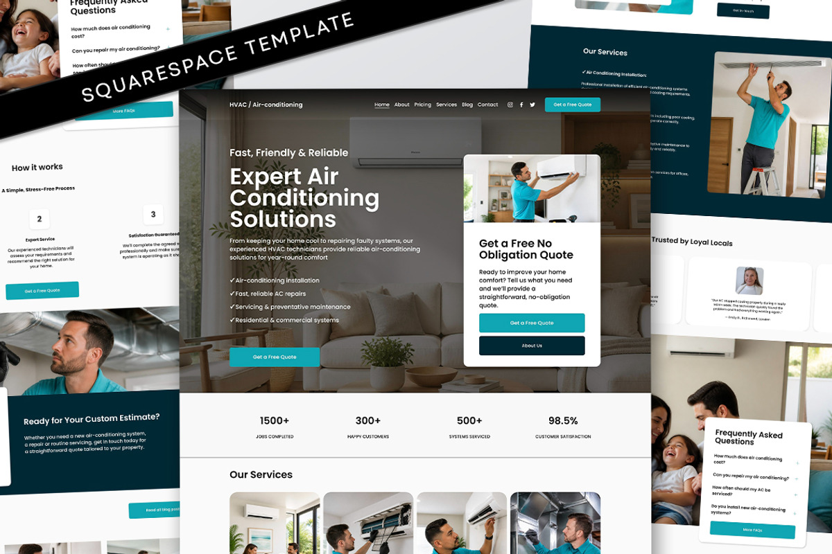 HVAC Squarespace Website Template, a Squarespace Template by Template Twist Shop (Photo 1 of 9)