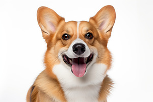 Happy welsh corgi dog on white background, an Animal Photo by AlyaAnd