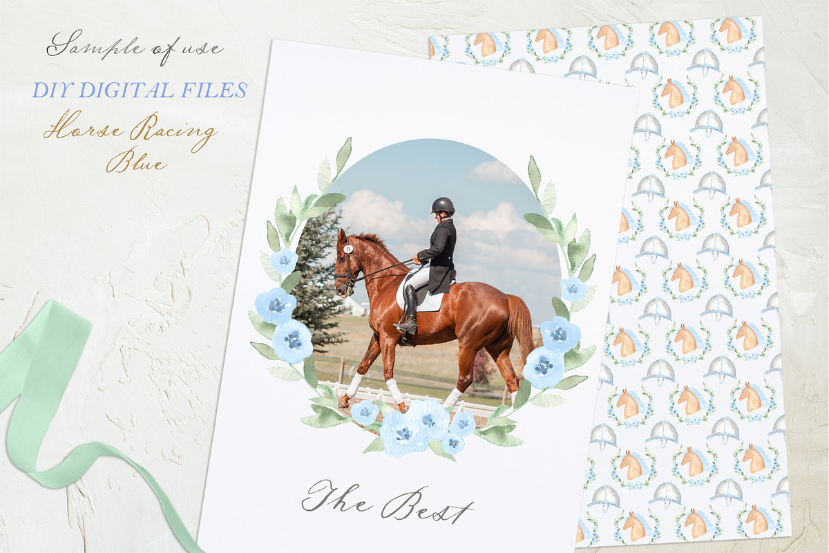 Horse Racing Blue Kentucky Derby, an Illustration by LABFcreations (Photo 4 of 6)
