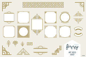 25 x Art Deco Gold Vector Elements