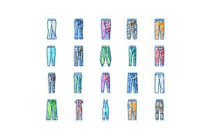 pants fashion clothes apparel icons, an Object Illustration by pikepicture