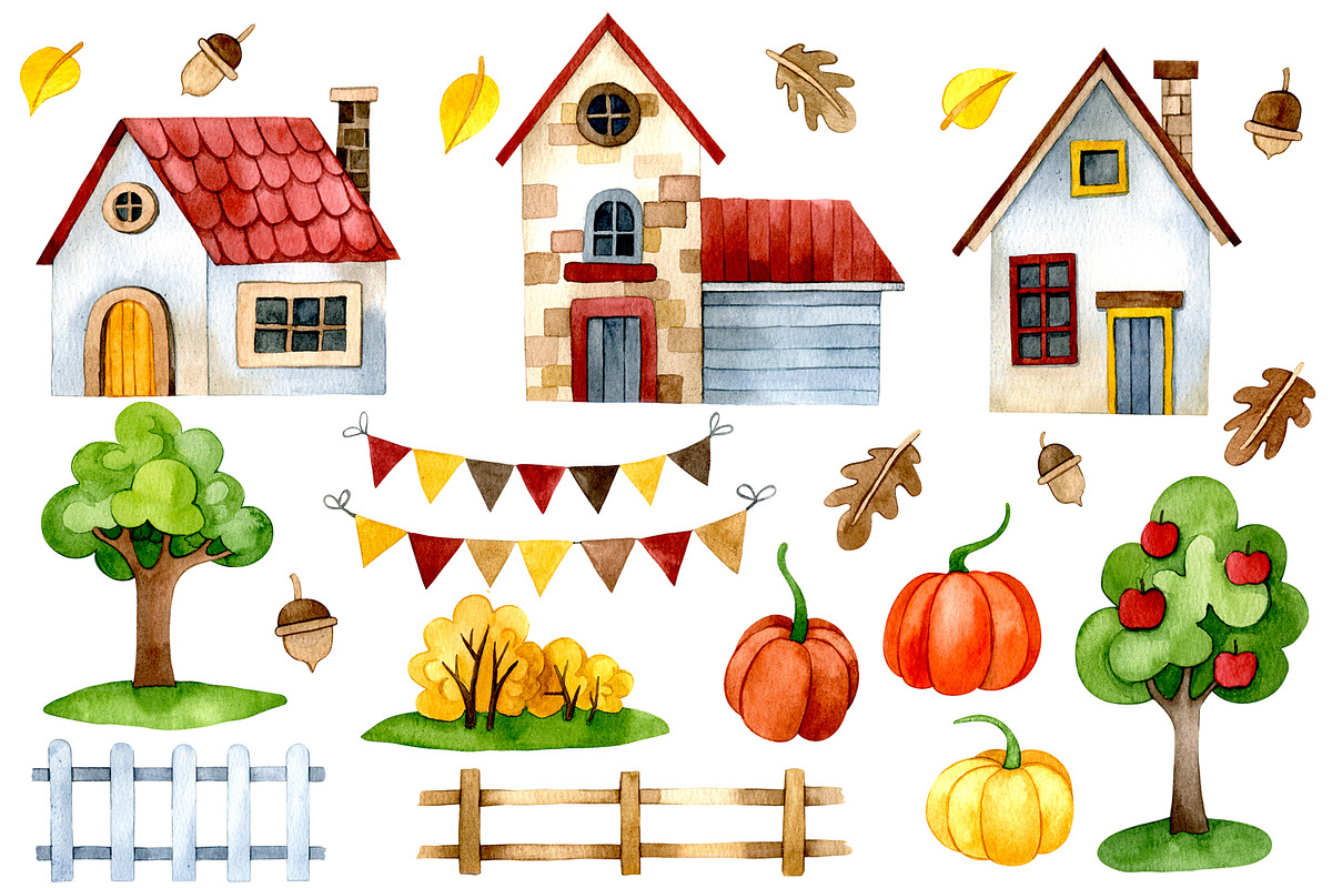 Cozy autumn. Watercolor collection, a Seasonal Illustration by made by Tanya (Photo 2 of 7)
