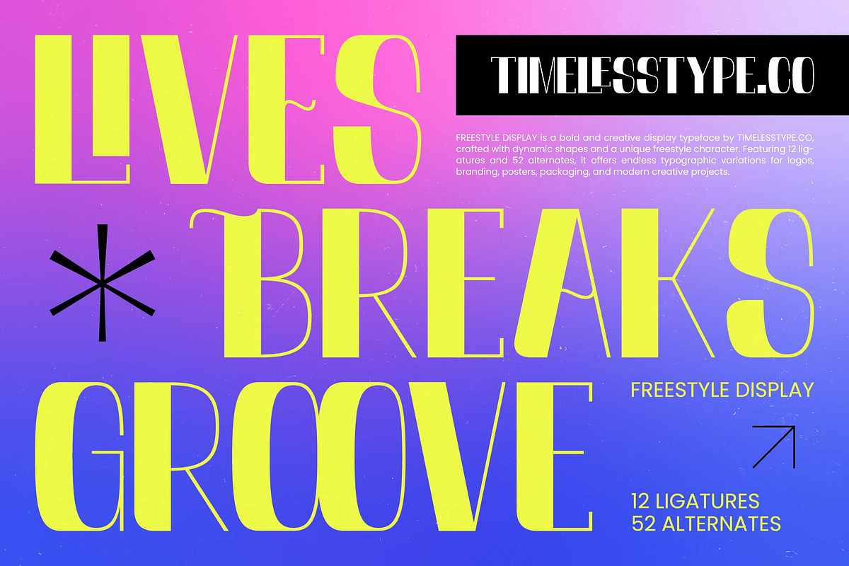 Lives Breaks Groove Freestyle Font, a Serif Font by timelesstype.co (Photo 1 of 10)