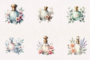 Vintage Perfume Bottles Watercolor, a Seasonal Illustration by CreationArt (Thumbnail 3 of 8)