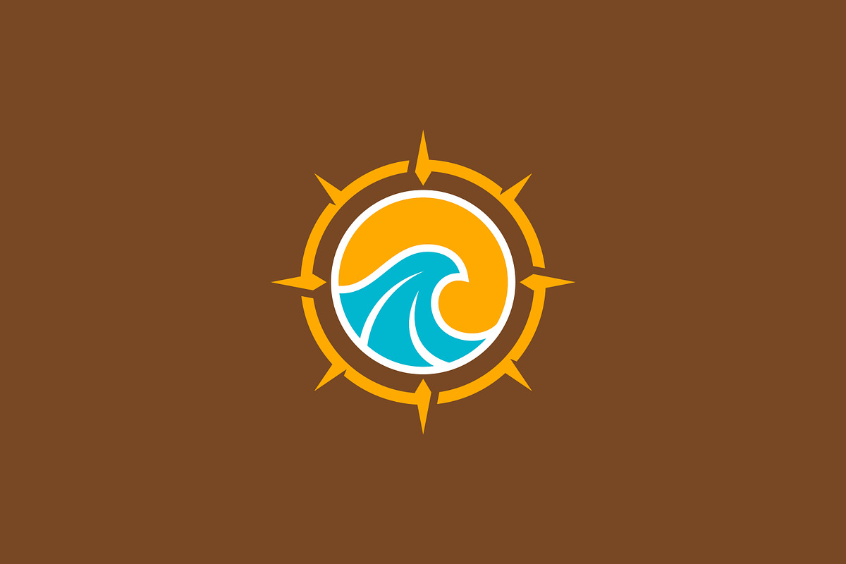Wave Summer Logo with Compass Frame, a Branding & Logo Template by Signatoro (Photo 4 of 4)