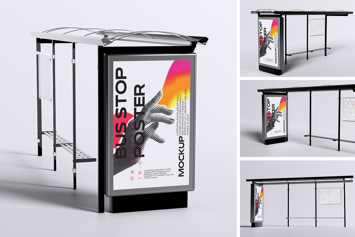 Bus Stop Poster Mockup, an Advertising Mockup by Twins_studio (Photo 3 of 5)