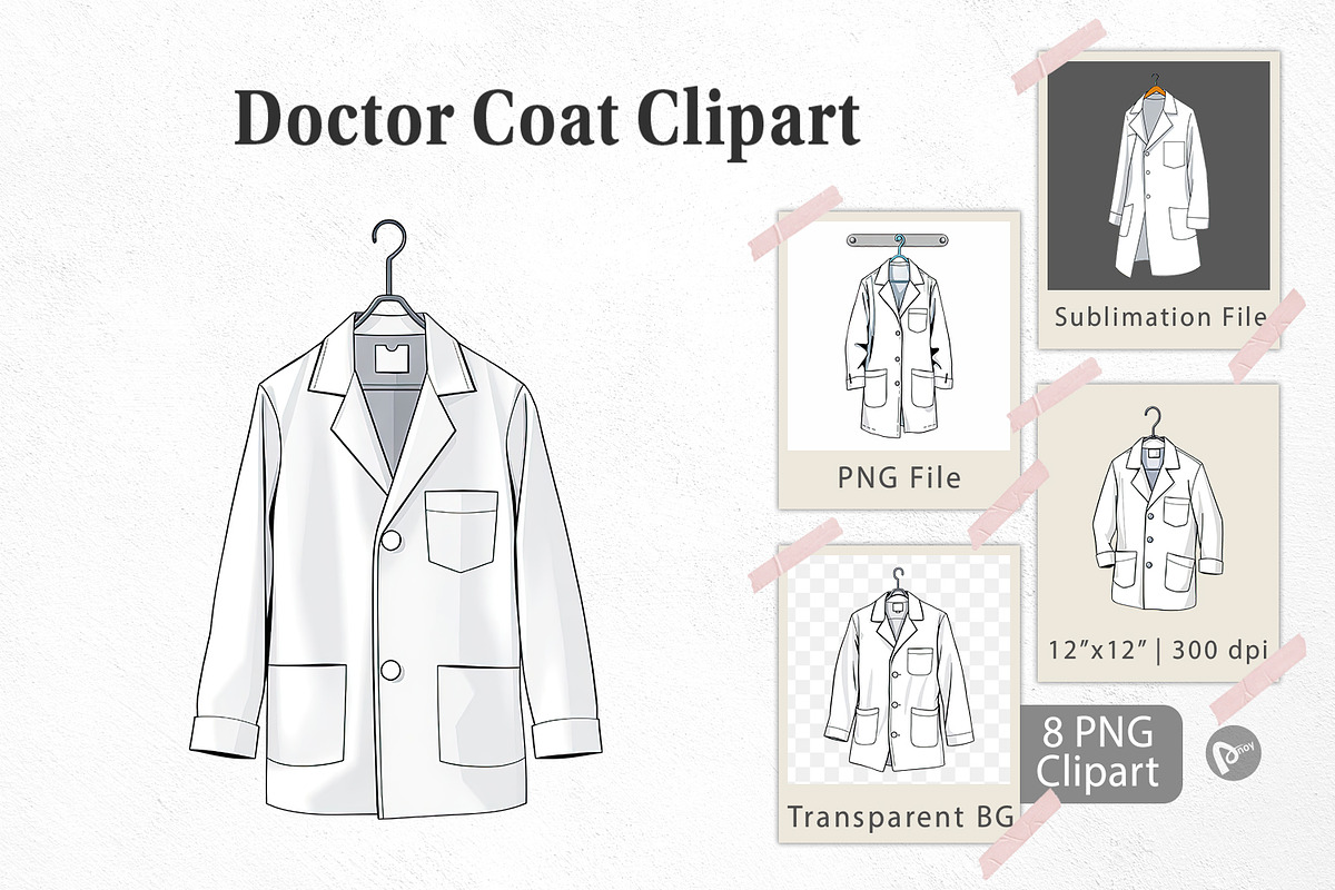 Doctor Coat Clipart, a Graphic by Artnoy (Photo 1 of 5)