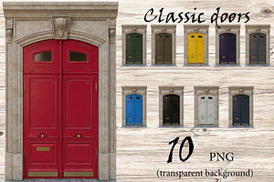 Classic doors stock photo containing background and home