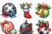 Christmas Sport Balls Sublimation, an Illustration by Craft Nest (Thumbnail 5 of 6)