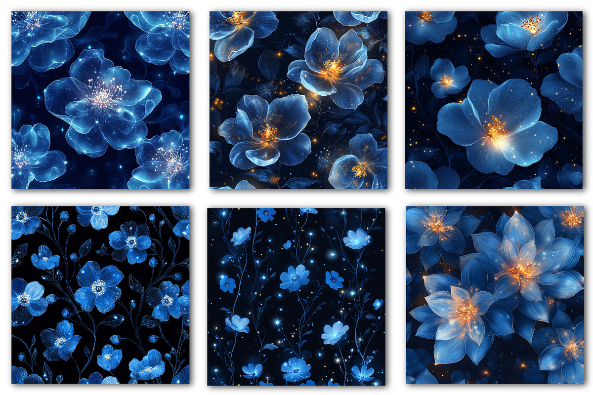 Luminous Floral Seamless Patterns, a Texture Illustration by Dream Creation (Photo 4 of 6)