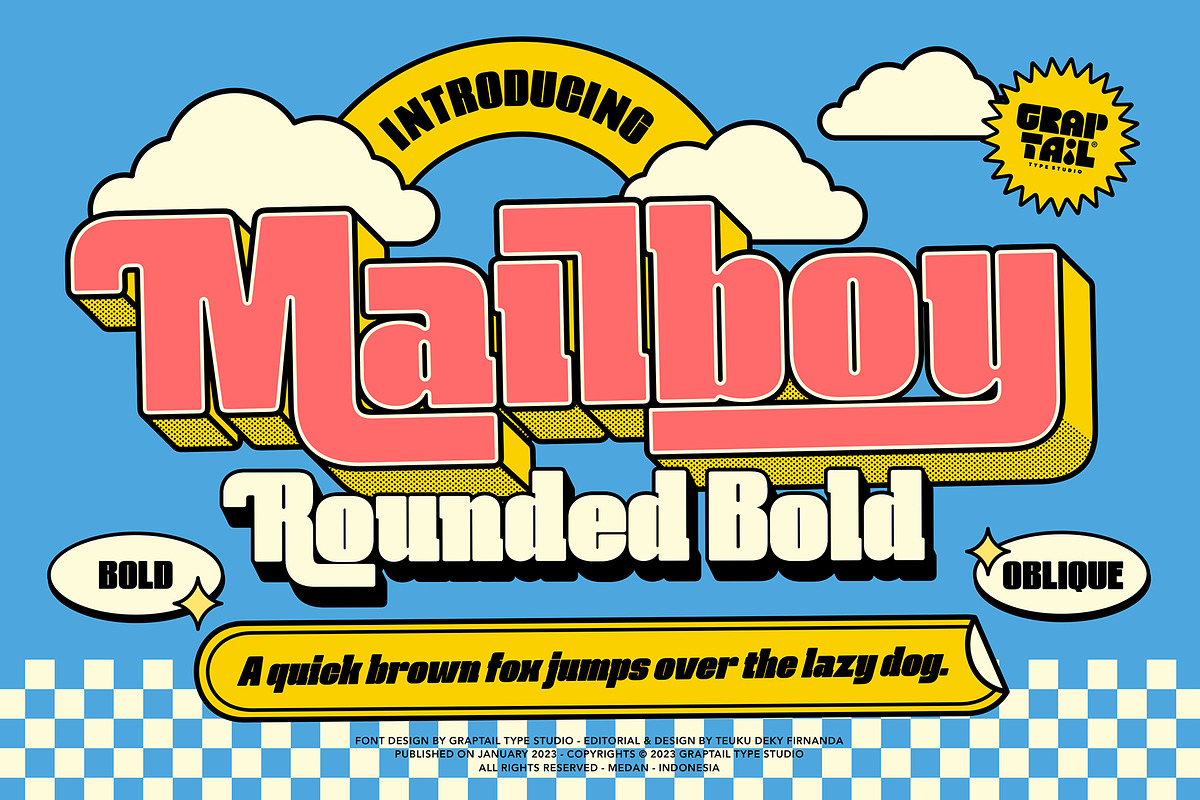 Mailboy - Rounded Bold, a Sans Serif Font by Graptail (Photo 1 of 10)