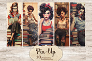 Pin Up Printable Bookmarks | Retro, a Person Illustration by GlamArtZhanna (Thumbnail 1 of 3)