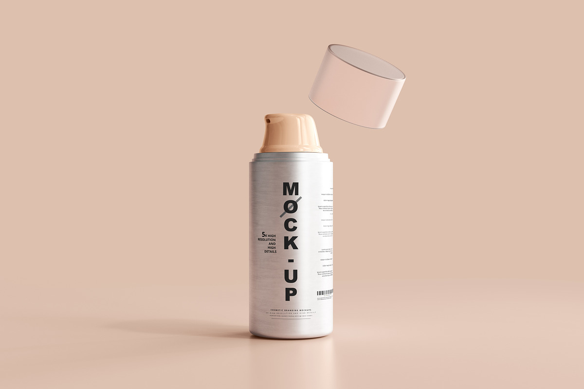 Aluminum Cosmetic Mockup Bundle, a Cups & Container Mockup by pmvch (Photo 163 of 206)
