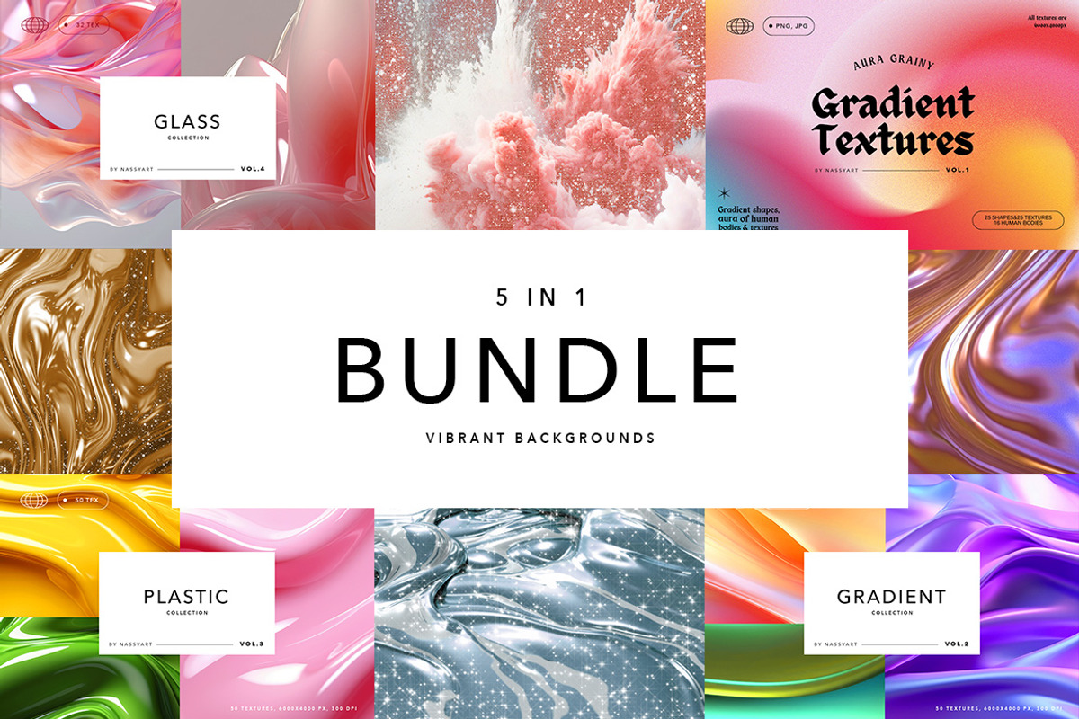 5 in 1 Vivid Backgrounds Bundle, a Background Graphic by NassyArt (Photo 1 of 27)