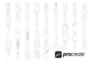 Dresses Set 1 Procreate Brush Stamps