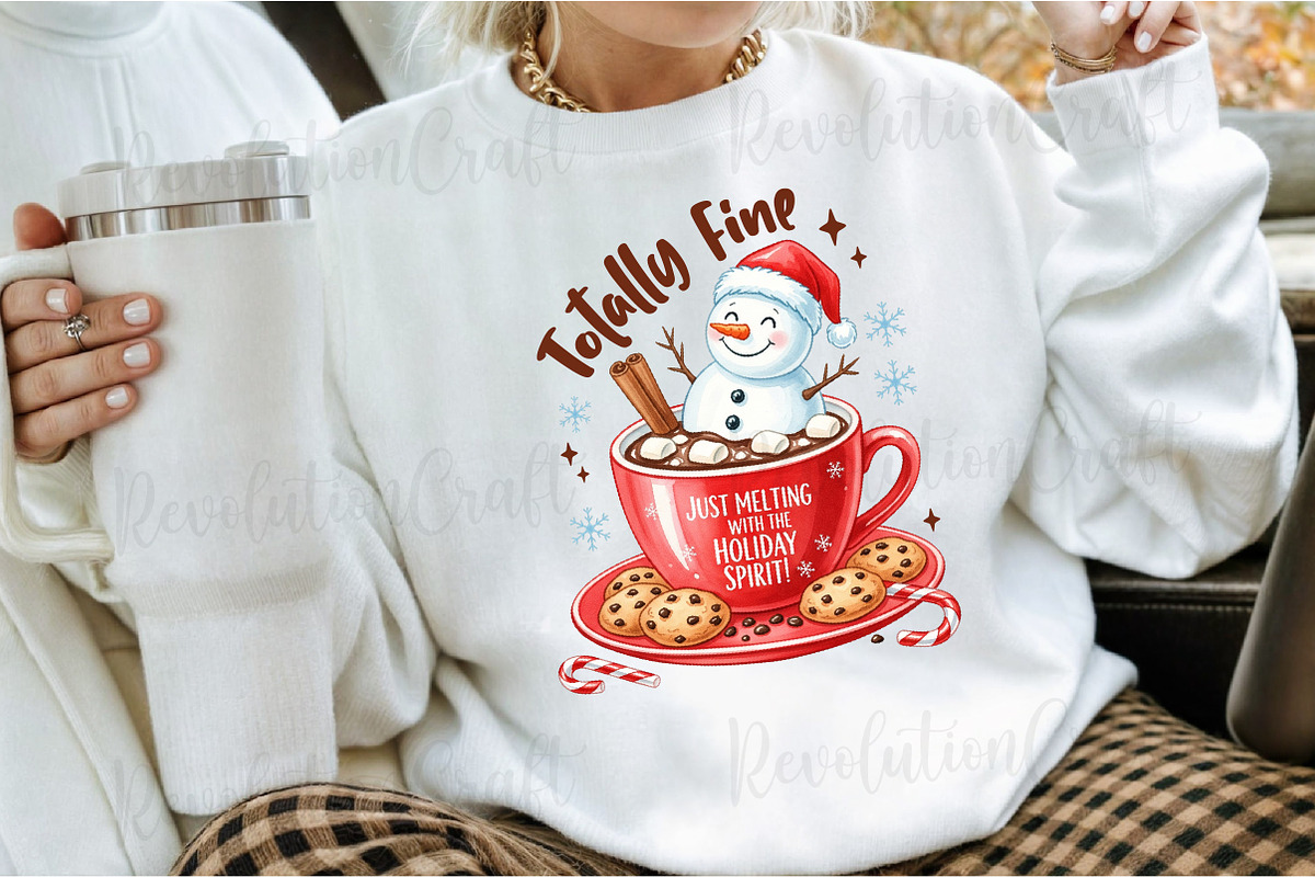 Funny Christmas Cocoa, Snowman Png, an Illustration by OK Design (Photo 3 of 4)