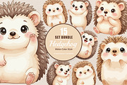 15 Bundle Watercolor Hedgehog Animal, an Animal Illustration by Morspective (Thumbnail 1 of 8)
