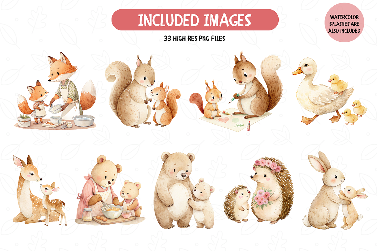 Lovely Mommies Clipart Bundle, an Animal Illustration by TatiMockup (Photo 3 of 5)