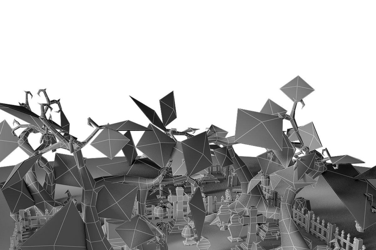Halloween Cemetery Set, an Environmental 3D Model by 3Dfancy (Photo 4 of 12)