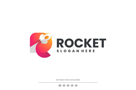 Gradient Modern Rocket Logo Design