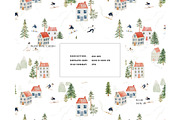 Alps Skiing Cozy Houses pattern, a Pattern Graphic by Milatoo (Thumbnail 2 of 3)