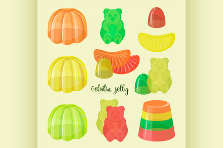 Set of beautiful realistic jelly ass