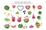 Juicy watermelon, watercolor summer, a Food Illustration by Artmanata (Thumbnail 2 of 12)