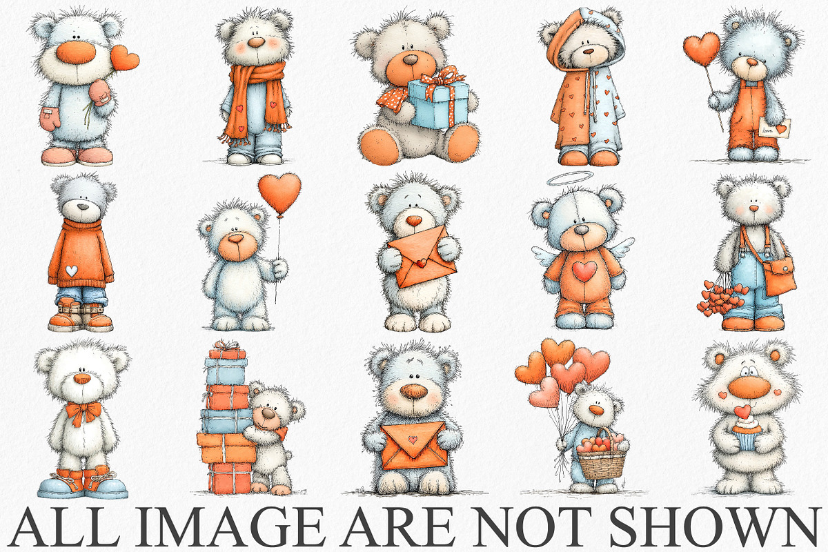 Whimsical Cute Valentines Teddy Bear, an Illustration by Canvas Craft (Photo 3 of 6)