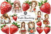 Watercolor Rustic Strawberry PNG, an Illustration by SinaCreation (Thumbnail 1 of 5)