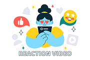 10 Social Media Reaction Video, a Person Illustration by denayunebgt (Thumbnail 4 of 4)