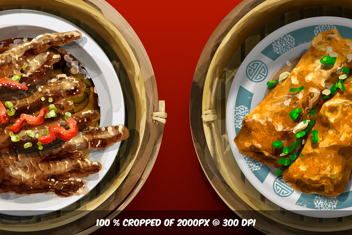 Dimsum chinese food hand drawn, a Food Illustration by DickyJiang Illustrations (Photo 2 of 6)