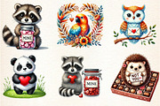 Grumpy Valentine Animal Clipart, a Seasonal Illustration by DreamArtGraphic (Thumbnail 3 of 4)