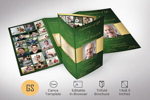 Green Gold Legal Trifold Funeral