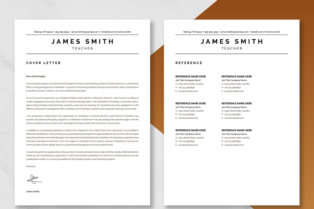 Teacher Resume Template, a Resume Template by ResumeInventor (Photo 4 of 9)