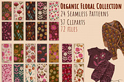 Organic Floral Patterns Collection, a Pattern Graphic by Nora Gad (Thumbnail 1 of 18)