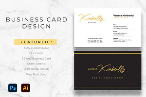 Black Gold Business Card Template, a Business Card Template by Emilly Studio