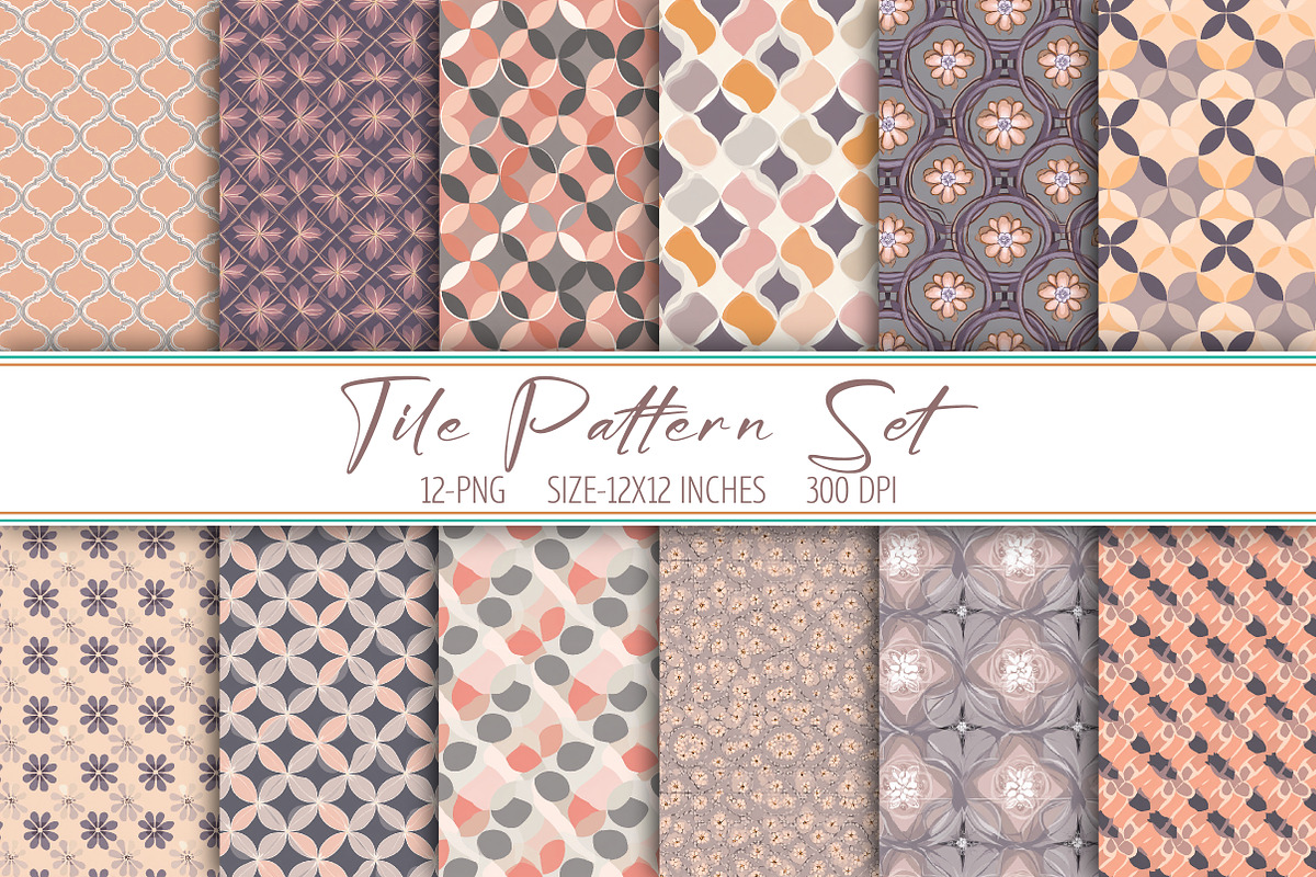 Tile Pattern Set, a Pattern Graphic by Libby Wishes (Photo 1 of 5)